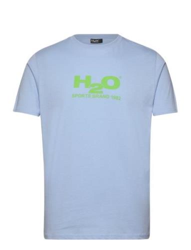 Logo Tee Tops T-Kortærmet Skjorte Blue H2O