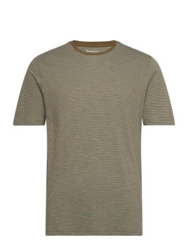 Regular Striped Basic Tee - Gots/Ve Tops T-Kortærmet Skjorte Green Kno...