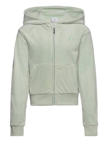 Tonal Zip Through Hoodie Tops Sweatshirts & Hoodies Hoodies Green Juic...