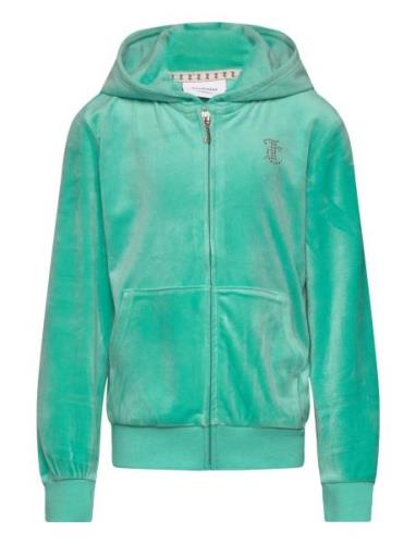 Diamante Zip Through Hoodie Tops Sweatshirts & Hoodies Hoodies Green J...