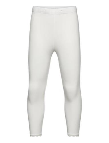 Capri Leggings With Lace Bottoms Leggings White Lindex