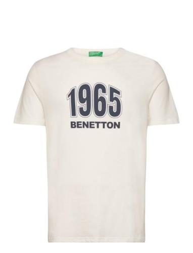 T-Shirt Tops T-Kortærmet Skjorte Cream United Colors Of Benetton