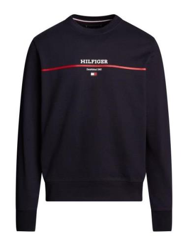 Hilfiger Stripe Terry Sweatshirt Tops Sweatshirts & Hoodies Sweatshirt...