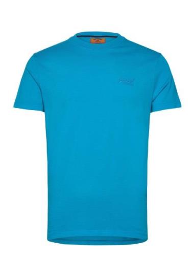 Essential Logo Emb Neon Tee Tops T-Kortærmet Skjorte Blue Superdry