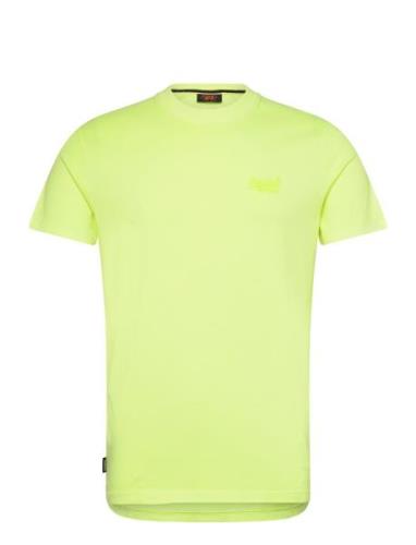 Essential Logo Emb Neon Tee Tops T-Kortærmet Skjorte Yellow Superdry