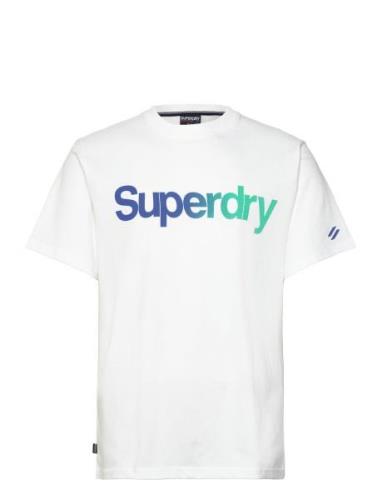 Core Logo Loose Tee Tops T-Kortærmet Skjorte White Superdry