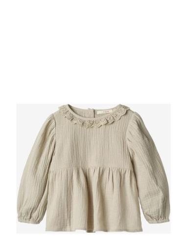 Ciao Ls Blouse Tops Blouses & Tunics Beige Fliink