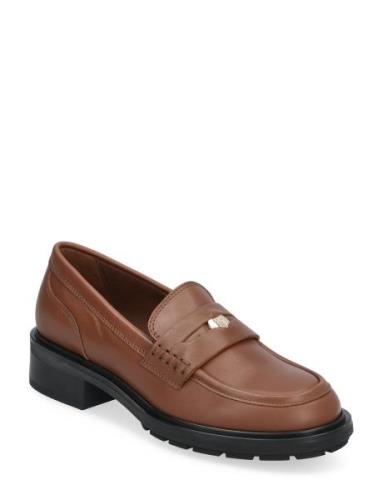 Th Penny Loafer Loafers Flade Sko Brown Tommy Hilfiger