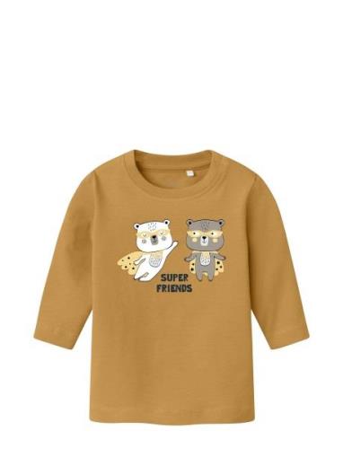 Nbmvacion Ls Top Box Tops T-shirts Long-sleeved T-Skjorte Yellow Name ...