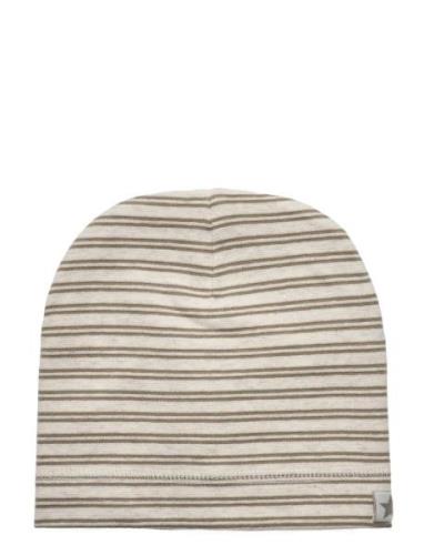 Beanie Melange Rib Accessories Headwear Hats Beanie Beige Huttelihut