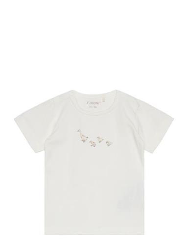 T-Shirt Ss Tops T-Kortærmet Skjorte White Fixoni