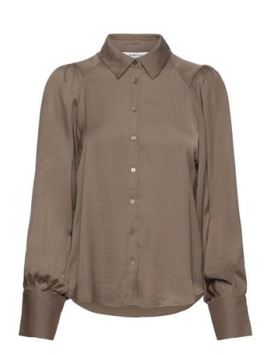 Mschmaluca Shirt Tops Shirts Long-sleeved Brown MSCH Copenhagen