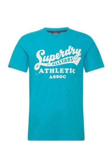 Vintage Home Run Tee Tops T-Kortærmet Skjorte Blue Superdry