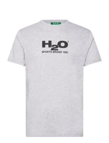 Logo Tee Tops T-Kortærmet Skjorte Grey H2O