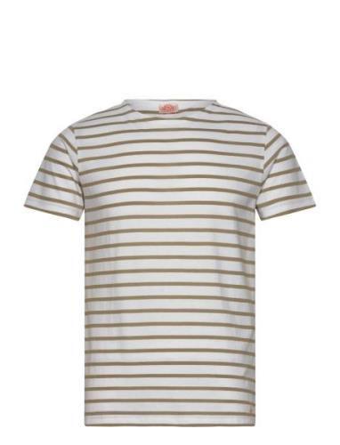 Striped Breton Shirt Héritage Tops T-Kortærmet Skjorte Beige Armor Lux