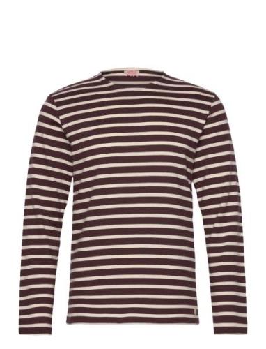 Striped Breton Shirt Héritage Tops T-Langærmet Skjorte Brown Armor Lux