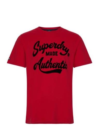 Athletic Script Graphic Tee Tops T-Kortærmet Skjorte Red Superdry