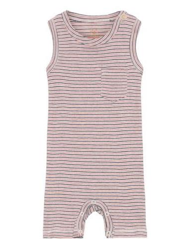 Striped Short Romper Bodysuits Short-sleeved Pink Copenhagen Colors