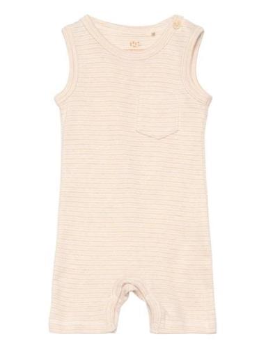 Striped Short Romper Bodysuits Short-sleeved Beige Copenhagen Colors