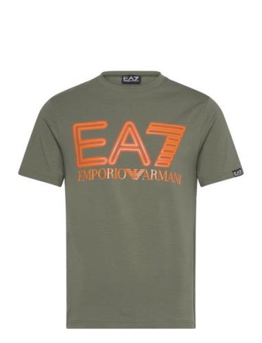 T-Shirt Tops T-Kortærmet Skjorte Khaki Green EA7