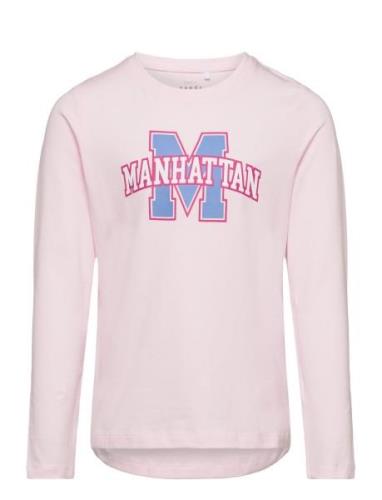 Nkfvix Ls Top Tops T-shirts Long-sleeved T-Skjorte Pink Name It