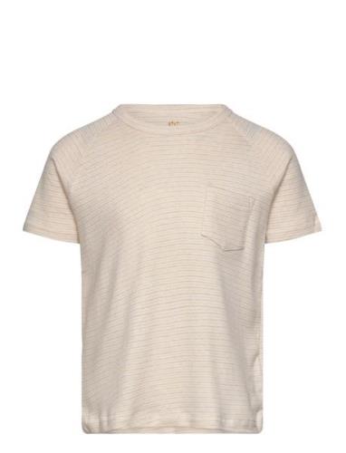 Striped T-Shirt With Pocket Tops T-Kortærmet Skjorte Beige Copenhagen ...