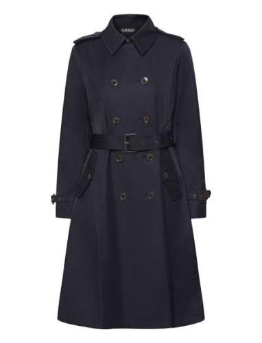 Belted Double-Breasted Trench Coat Trenchcoat Frakke Black Lauren Ralp...