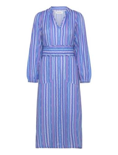 Parisll Midi Dress Ls Knælang Kjole Blue Lollys Laundry