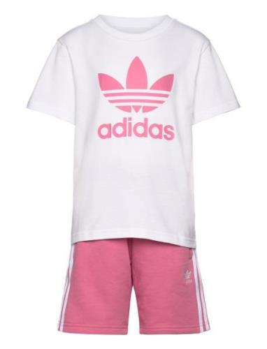 Short Tee Set Sets Sets With Short-sleeved T-shirt Pink Adidas Origina...