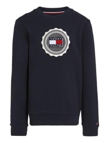 Stamp Embroidery Reg Sweatshirt Tops Sweatshirts & Hoodies Sweatshirts...