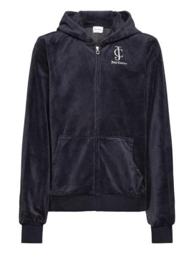 Juicy Velour Zip Through Hoodie Tops Sweatshirts & Hoodies Hoodies Nav...