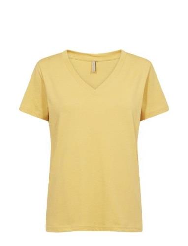 Sc-Derby Tops T-shirts & Tops Short-sleeved Yellow Soyaconcept