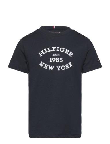 Monotype Flock Regular Tee Ss Tops T-Kortærmet Skjorte Navy Tommy Hilf...