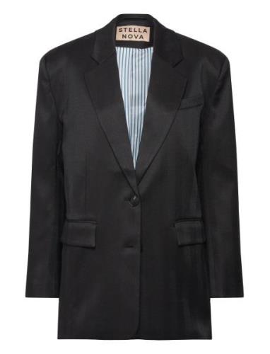 Herringb Blazer Blazers Single Breasted Blazers Black Stella Nova