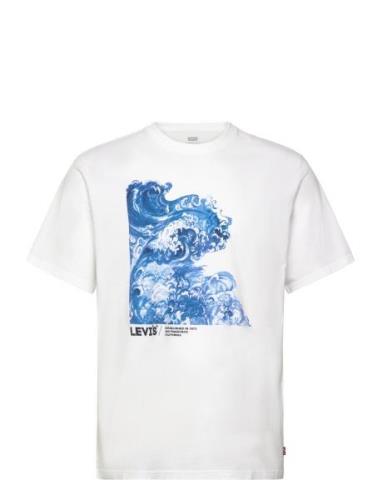 Ss Relaxed Fit Tee Wave Aop Hl Tops T-Kortærmet Skjorte White LEVI´S M...