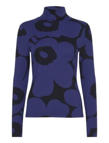 Emali Unikko Tops T-shirts & Tops Long-sleeved Blue Marimekko