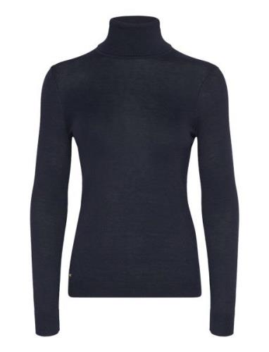 Silk-Blend Turtleneck Sweater Tops Knitwear Turtleneck Navy Lauren Ral...