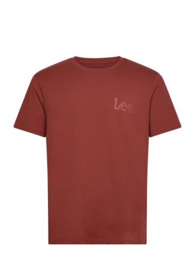 Medium Wobbly Lee Tee Tops T-Kortærmet Skjorte Burgundy Lee Jeans