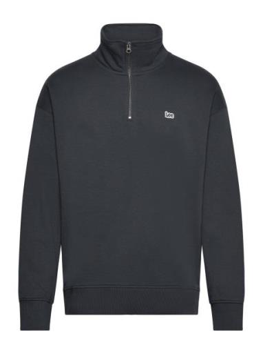 Half Zip Sws Tops Sweatshirts & Hoodies Sweatshirts Black Lee Jeans