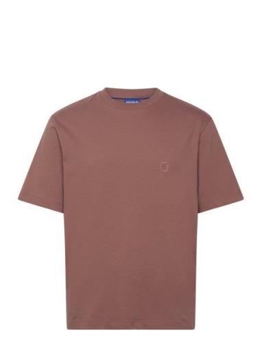 Niley Tops T-Kortærmet Skjorte Brown HUGO BLUE