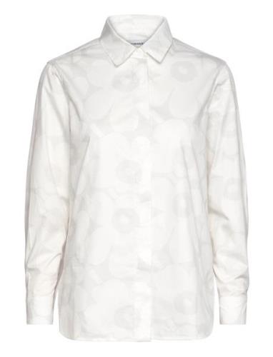 Tilla Unikko Tops Shirts Long-sleeved White Marimekko