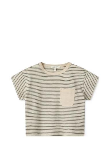 Dodoma Baby Stripe Shortsleeve T-Shirt Tops T-Kortærmet Skjorte Beige ...