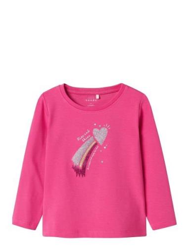 Nmfvix Ls Top Tops T-shirts Long-sleeved T-Skjorte Pink Name It