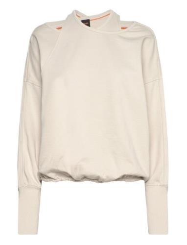 C_Ecrossed Tops Sweatshirts & Hoodies Sweatshirts Beige BOSS