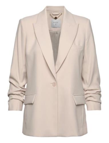 D6Daya Cropped Sleeve Blazer Blazers Single Breasted Blazers Cream Dan...