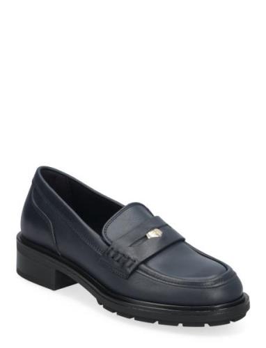 Th Penny Loafer Loafers Flade Sko Navy Tommy Hilfiger