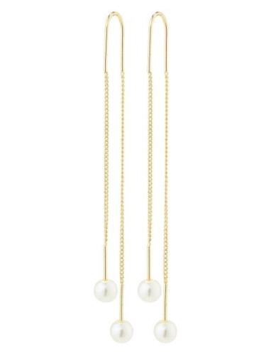 Euonia Pearl Chain-Earrings Ørestickere Smykker Gold Pilgrim