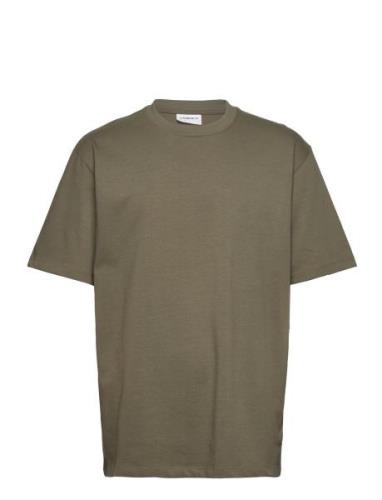 O-Neck Tee Over S/S Tops T-Kortærmet Skjorte Khaki Green Lindbergh