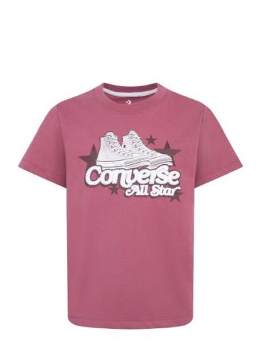 Converse Retro Sneaker Graphic Tee Tops T-Kortærmet Skjorte Pink Conve...