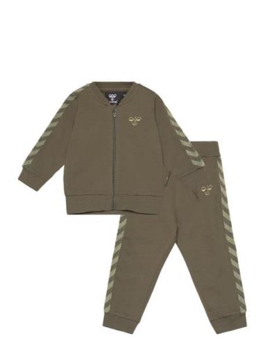 Hmlbille Tracksuit Sport Tracksuits Green Hummel